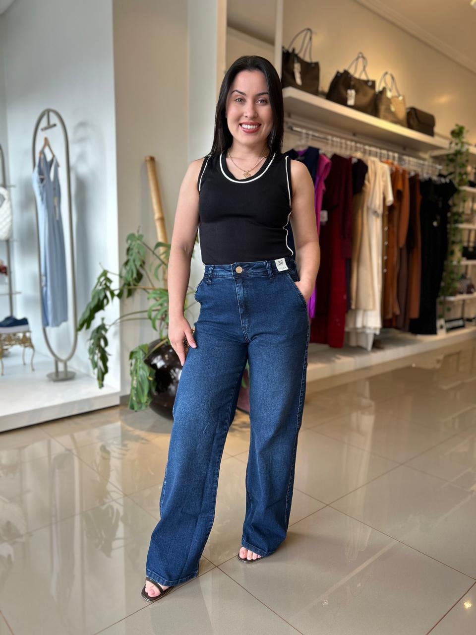 CALCA WIDE LEG CLUB DENIM- 42 4011946